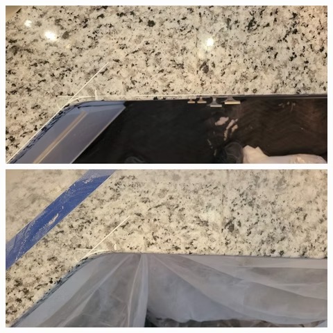 Finished natural stone countertop detail